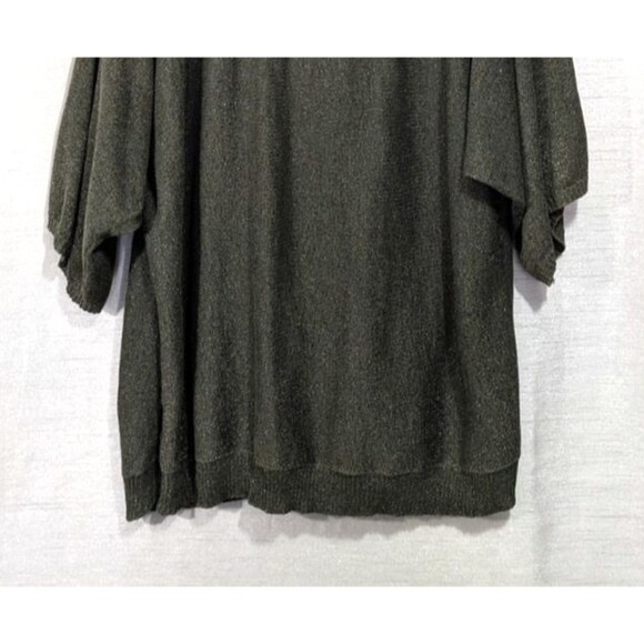 Coldwater Creek Women's 2X Knit Green Gold Sparkly Cowl Neck Top Festive Holiday - Picture 15 of 16